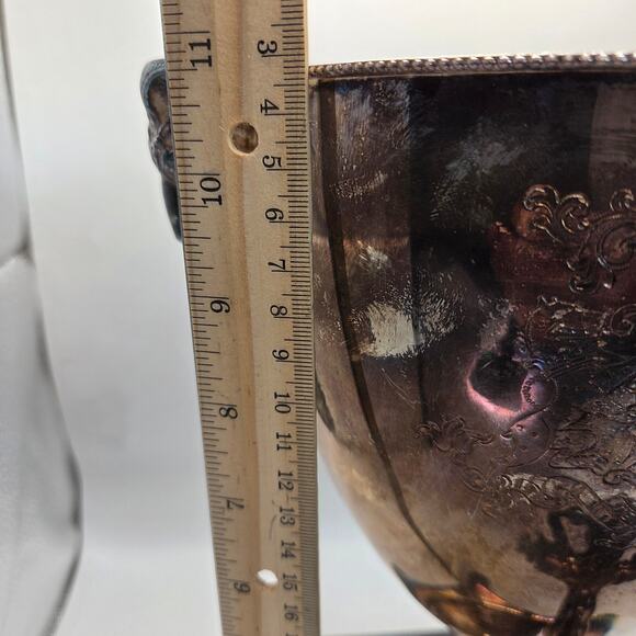 Early 20thC Silverplate Ram Head Beverage Urn Samovar w Lid & Working Spigot - Picture 12 of 16